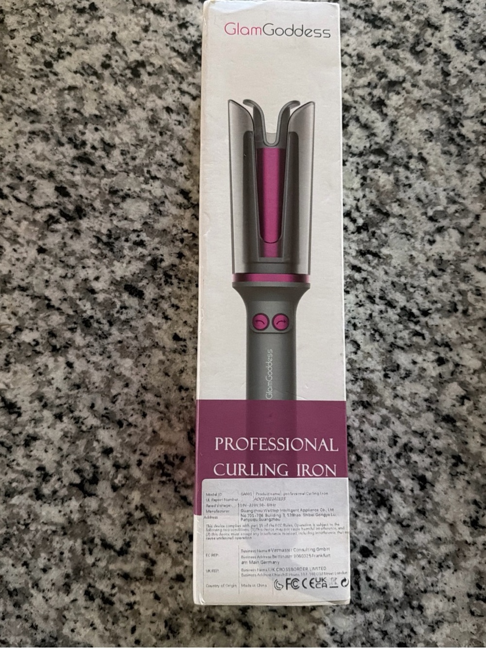 Glam Goddess Professional Curling Iron - Pink/Gray